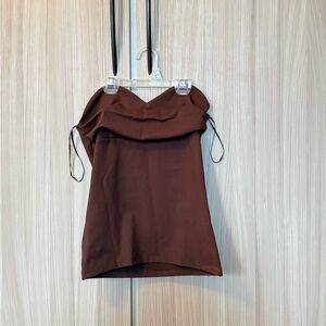 Brown strapless top